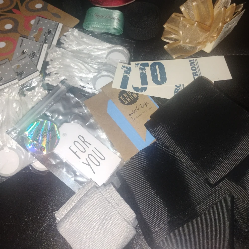 Gift Tags Ribbons & Bow - Lot of 130 Items